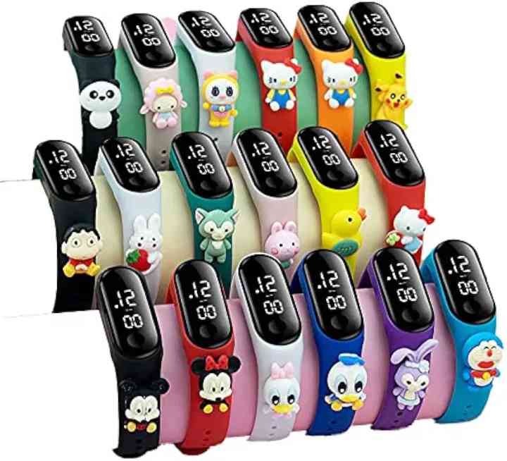 Disney Children's Watch Fashion Cartoon Watches Electronic Digital LED Display Watches Waterproof Holiday Gift Kids Watches